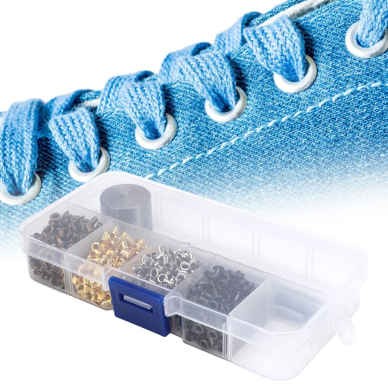 Chazcool Grommets Tool Metal Eyelets Kit, 2mm Mini Grommets Copper Metal Grommet Kit with 3pcs Install Tool Kit and Storage Box, Eyelets and Grommets for Shoes Clothes Crafts Bag Project - Image 4